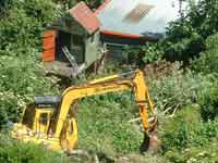 Much of the greening screening residents from the industrial estate has been removed