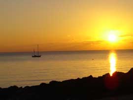 Sunset photography looking west towards Brighton from Rottingdean beach